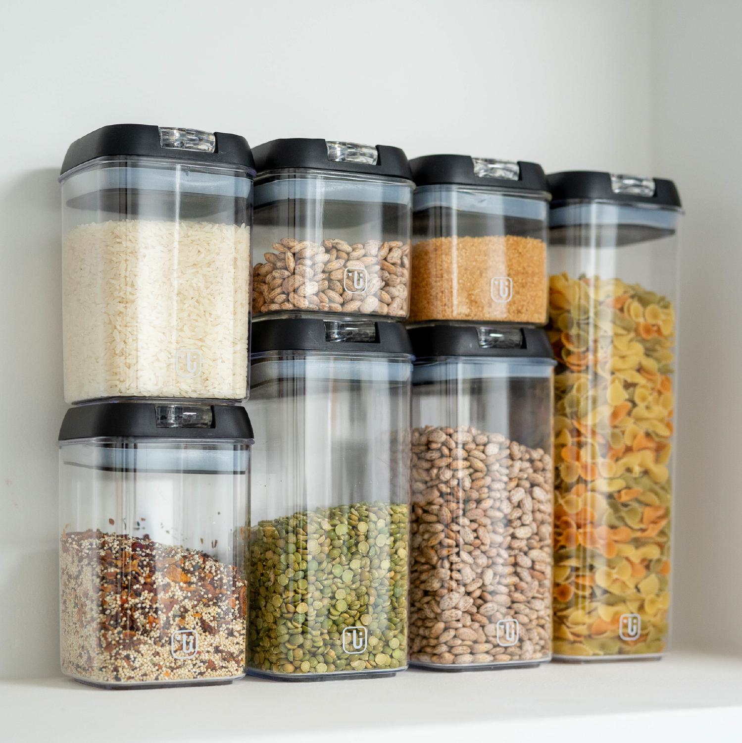 Set de 7 Contenedores Herméticos Plástico Negro