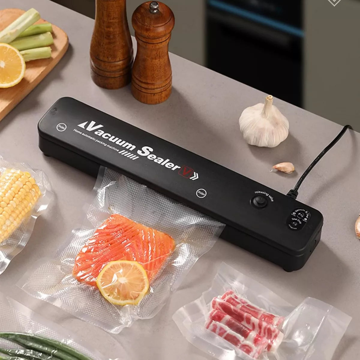 Selladora al vacio con bolsas