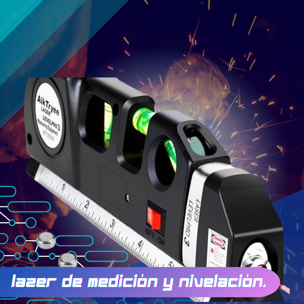 NIVEL LÁSER CON CINTA MÉTRICA
