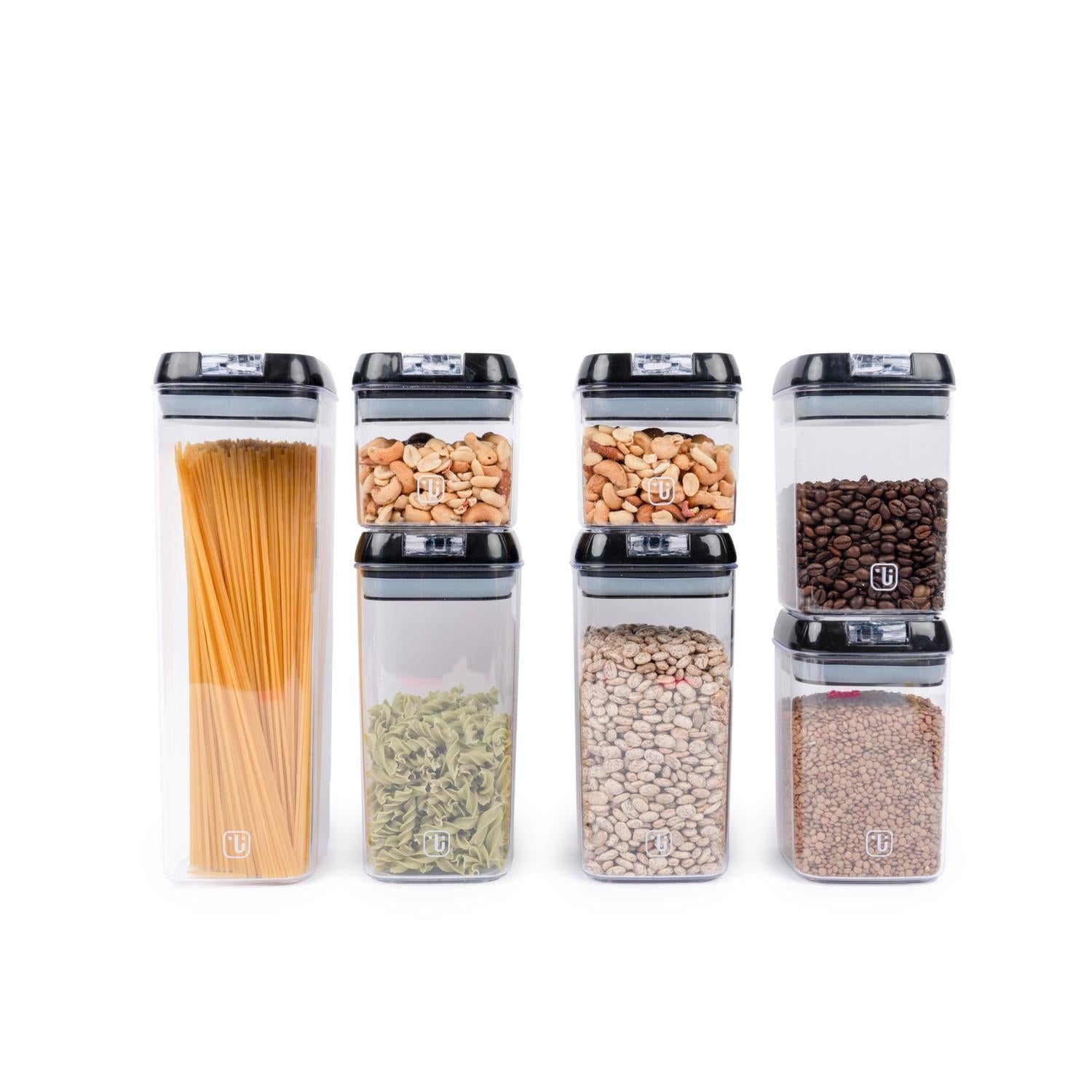 Set de 7 Contenedores Herméticos Plástico Negro