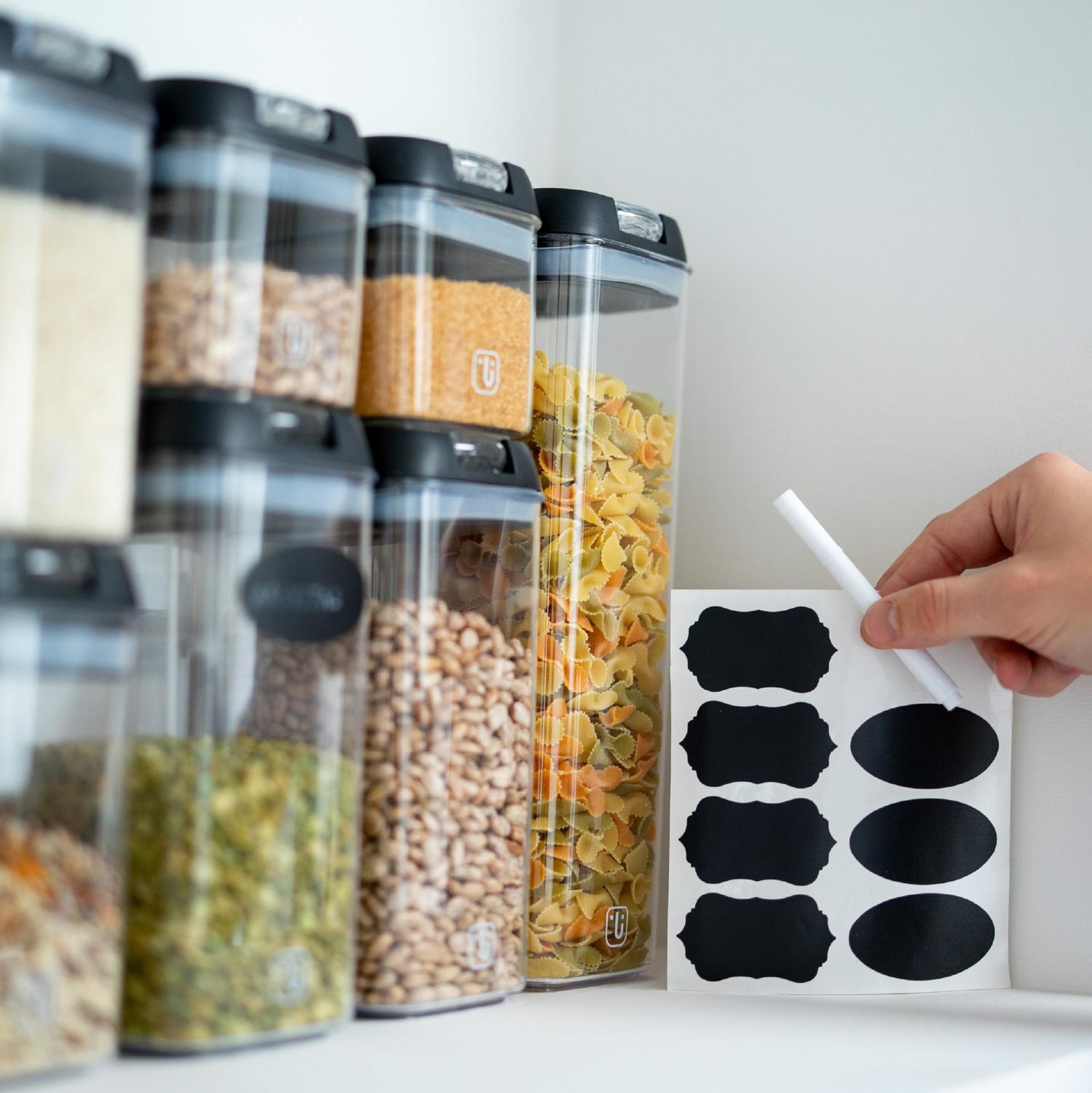 Set de 7 Contenedores Herméticos Plástico Negro