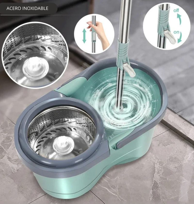 Mopa Giratoria 360° con Balde – La Revolución en la Limpieza de Tu Hogar